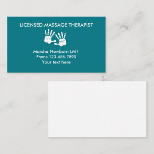 Massage Hands Design Business Card