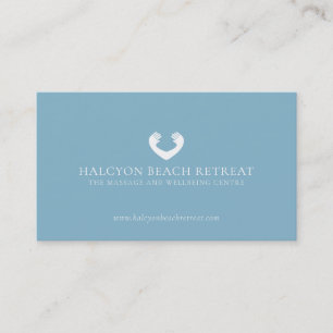 Massage heart hands logo retreat business card