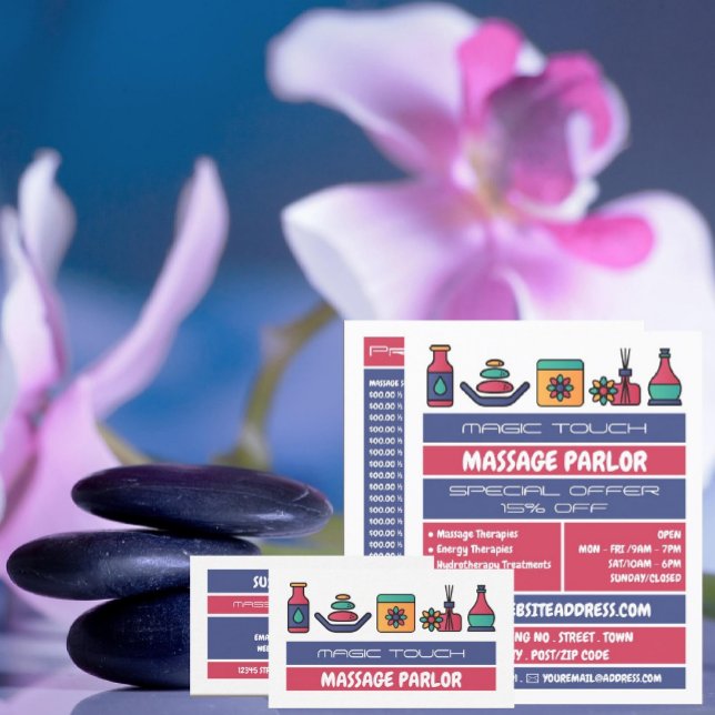 Massage Icons, Massage Therapist Business Card (Creator Uploaded)