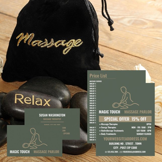 Massage Logo, Massage Therapy, Massage Parlor Flyer (Creator Uploaded)