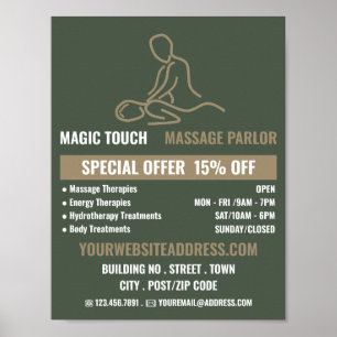 Massage Logo, Massage Therapy, Massage Parlor Poster
