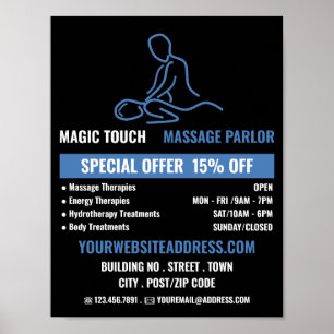 Massage Logo, Massage Therapy, Massage Parlour Poster