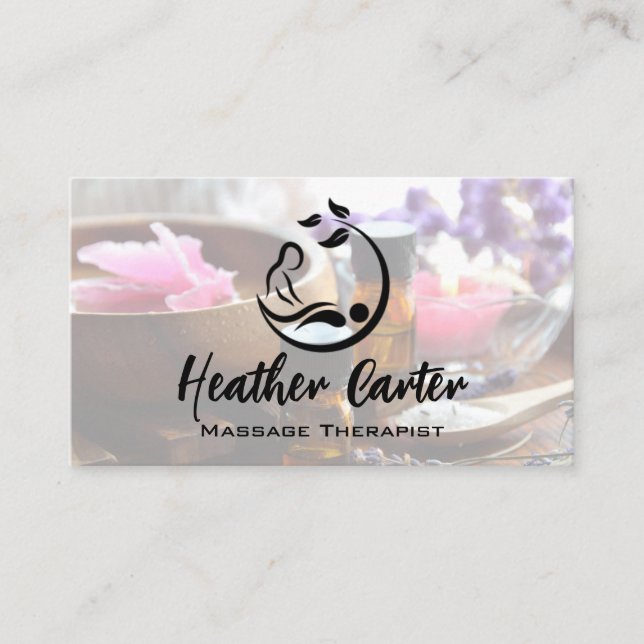 Massage Logo | Spa Oils Salts Business Card (Front)