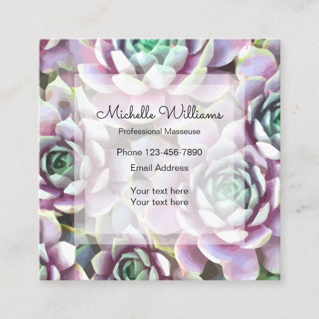 Massage Professional Square Business Card (Front)