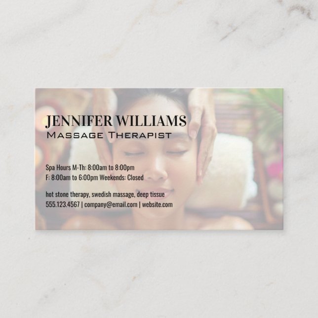Massage | Relaxation Spa Resort Business Card (Front)