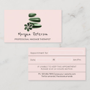 Massage Spa Wellness Beauty Green Custom Logo Appointment Card
