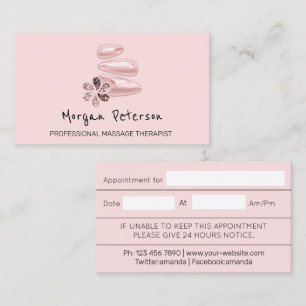Massage Spa Wellness Beauty Pink Custom Logo Glam Appointment Card