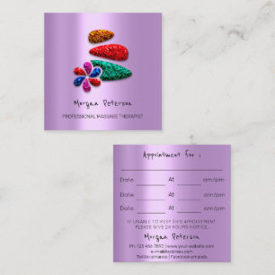 Massage Spa Wellness Flower Rose Logo Lavender Appointment Card