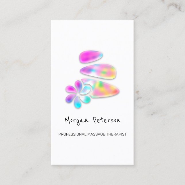 Massage Spa Wellness Reflexology Logo Unicorn Pink Appointment Card (Front)