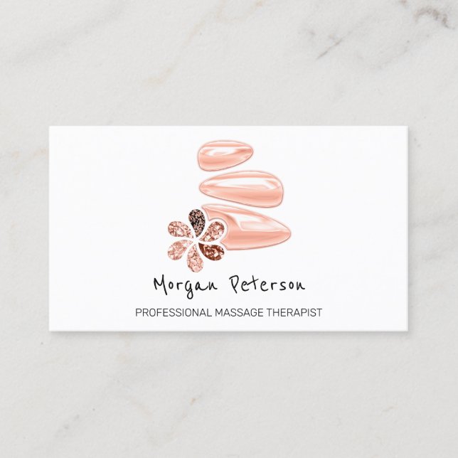Massage Spa Wellness Rose Logo Minimalism Appointment Card (Front)