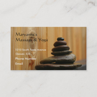Massage Stones and Wood Appointment Card