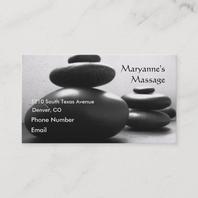 Massage Stones Appointment Card (Front)