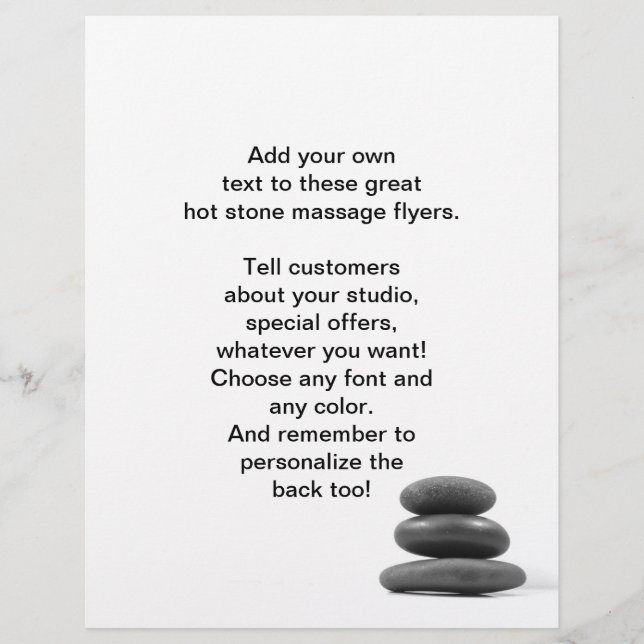 Massage Stones Photo Flyer (Front)