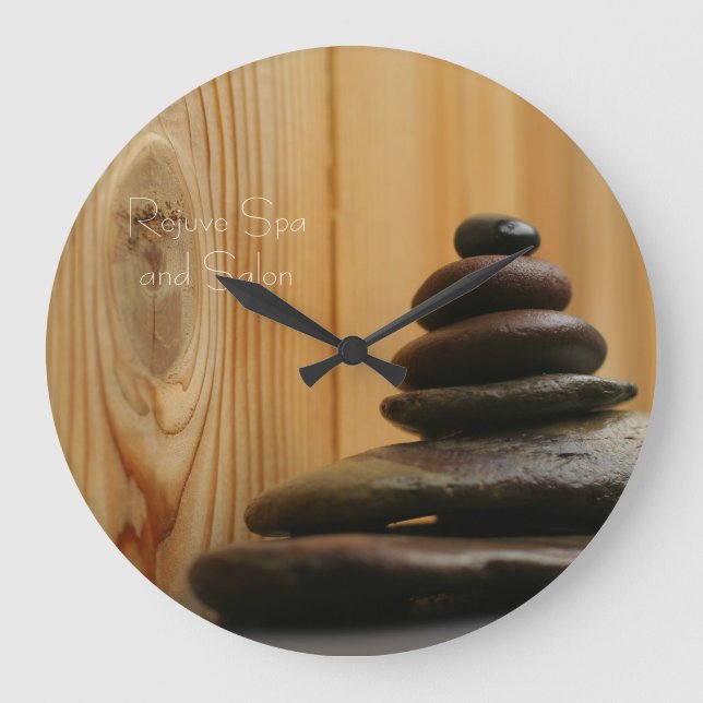 Massage Stones Photo Large Clock (Front)