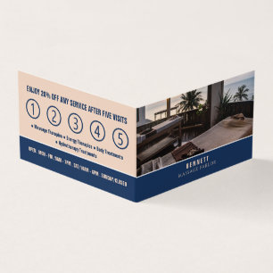 Massage Tables, Massage Therapist, Parlor Loyalty Business Card