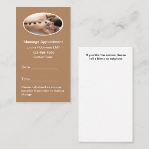 Massage Therapist Appointment Business Cards