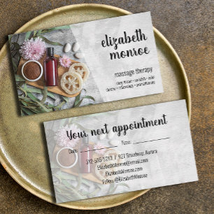 Massage Therapist Appointment Card