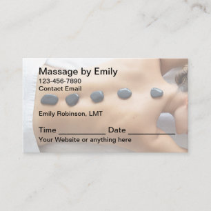 Massage Therapist Appointment Cards Design