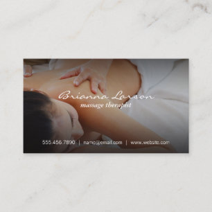 Massage Therapist Back Massage Session Business Card