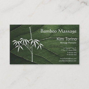 Massage Therapist Bamboo Big Leaf Appointment Business Card