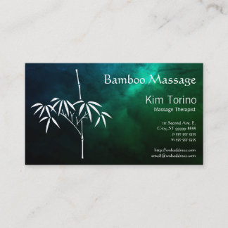 Massage Therapist Bamboo Dark Clouds Appointment Business Card