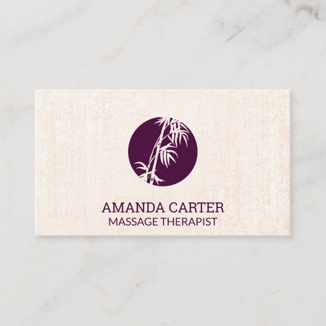 Massage Therapist | Bamboo Icon Business Card (Front)