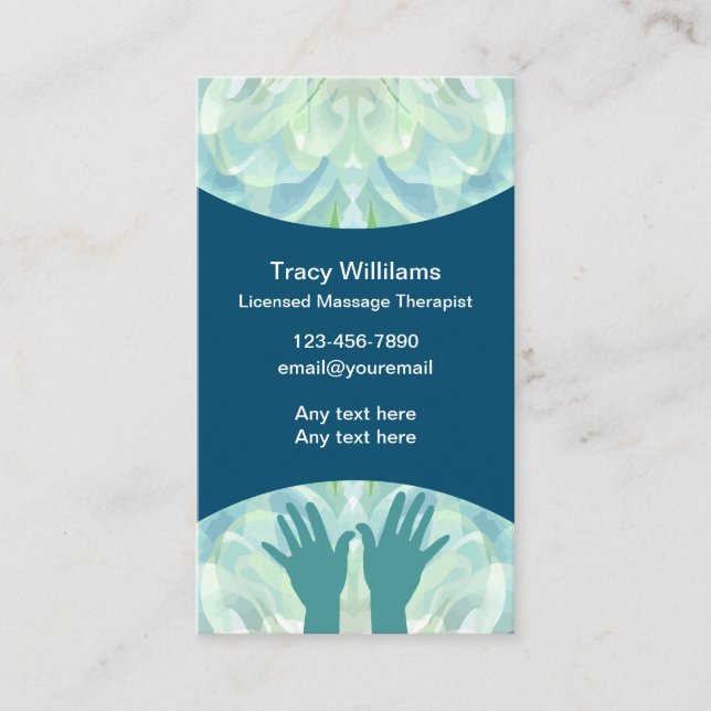 Massage Therapist Beautiful Business Cards Design (Front)