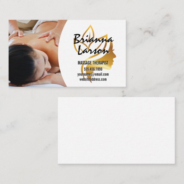 Massage Therapist | Beauty Logo Business Card (Front/Back)