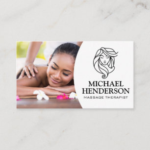 Massage Therapist Beauty Salon Logo Business Card