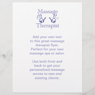Massage Therapist: Blue Hand Prints Flyer