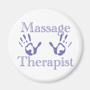 Massage Therapist: Blue Hand Prints Magnet
