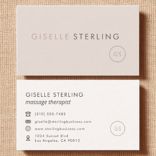 Massage Therapist Blush Pink Minimalist Luxury Business Card