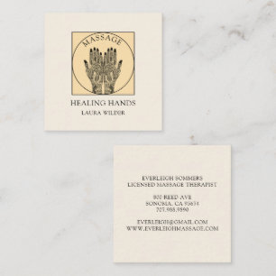 Massage Therapist Body Work Mehndi Henna Square  Business Card