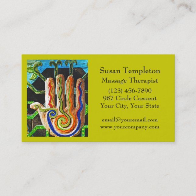 Massage Therapist, Bodywork, Reflexology Business Card (Front)