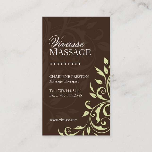 Massage Therapist Business Card (Front)