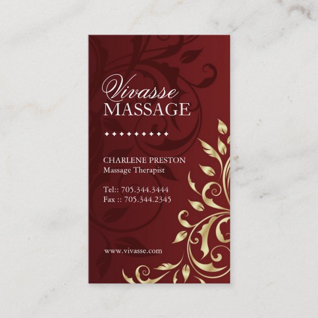 Massage Therapist Business Card (Front)