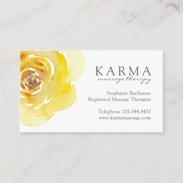 Massage Therapist Business Cards (Front)