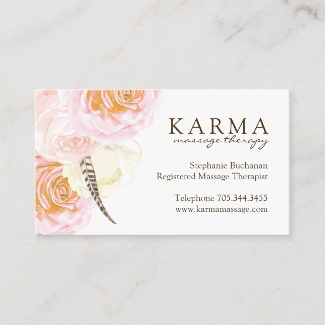 Massage Therapist Business Cards (Front)