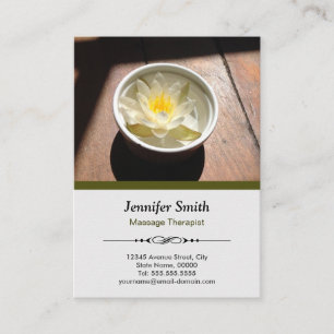 Massage Therapist Chic Water Lily Appointment Card