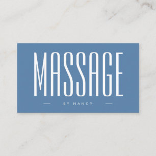 Massage Therapist Dusty Blue  Business Card