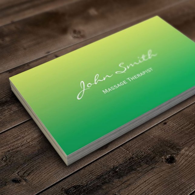 Massage Therapist Elegant Spring Green Business Card (Creator Uploaded)