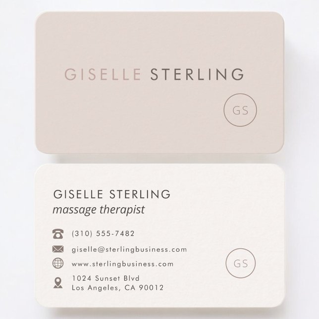 Massage Therapist Feminine Professional Business Card (Creator Uploaded)