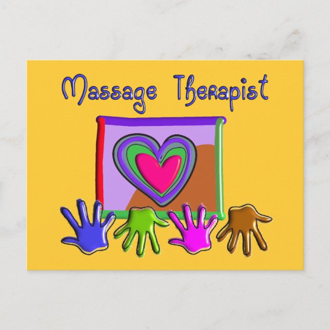 Massage Therapist Funky Artsy Design Gifts Postcard (Front)