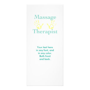 Massage therapist hand prints rack card