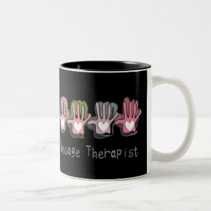 Massage Therapist  'Hands" Design Gifts Two-Tone Coffee Mug