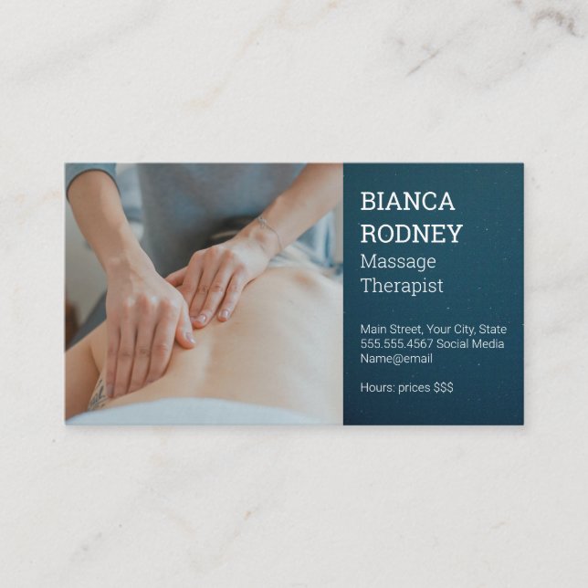 Massage Therapist | Health and Wellness Business Card (Front)