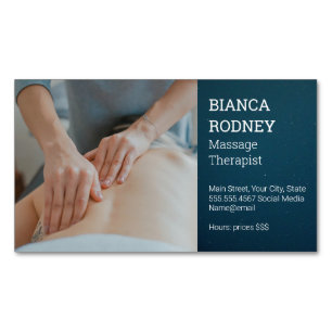 Massage Therapist Health and Wellness Magnetic Business Card