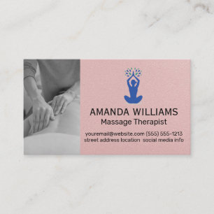 Massage Therapist   Health Fitness Yoga Logo Business Card