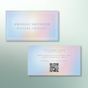 Massage Therapist Light Soft Gradient QR Code Business Card