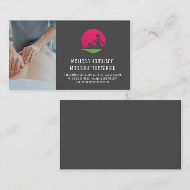 Massage Therapist Logo Business Card (Front/Back)